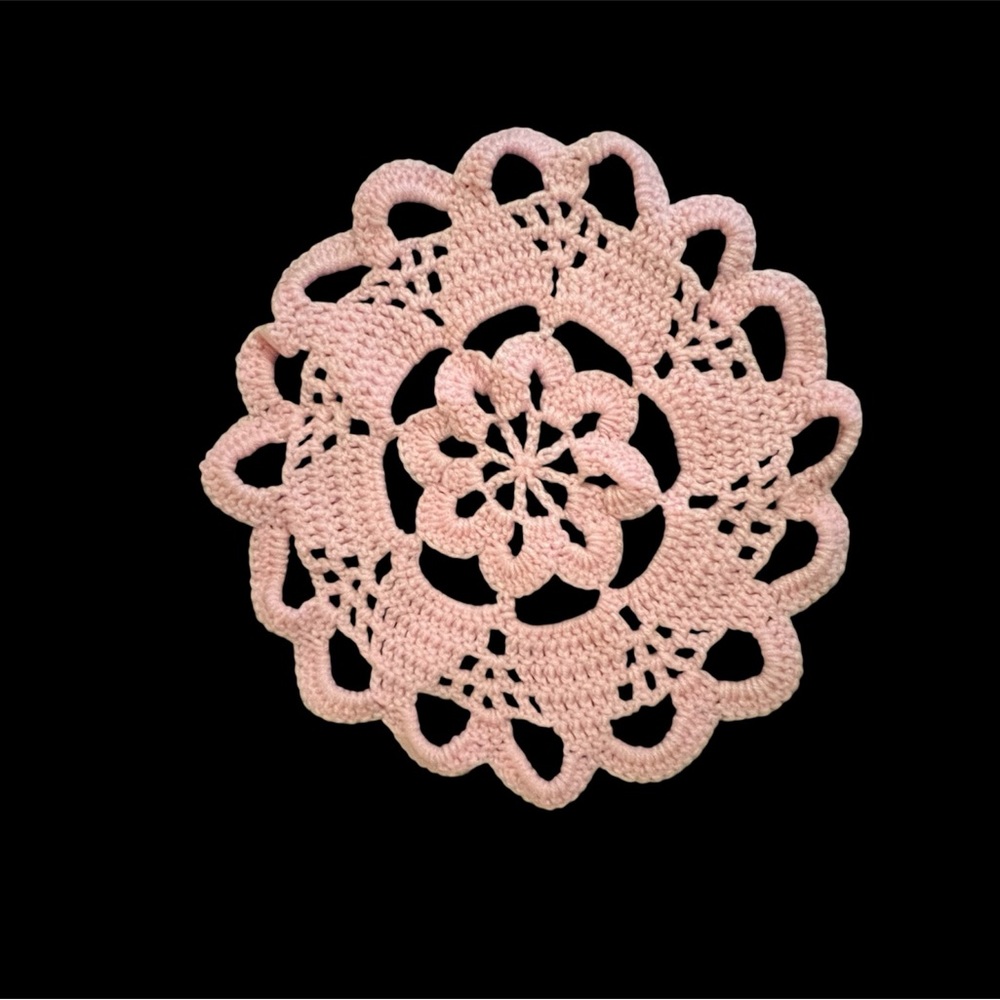 Pink Crochet Doily